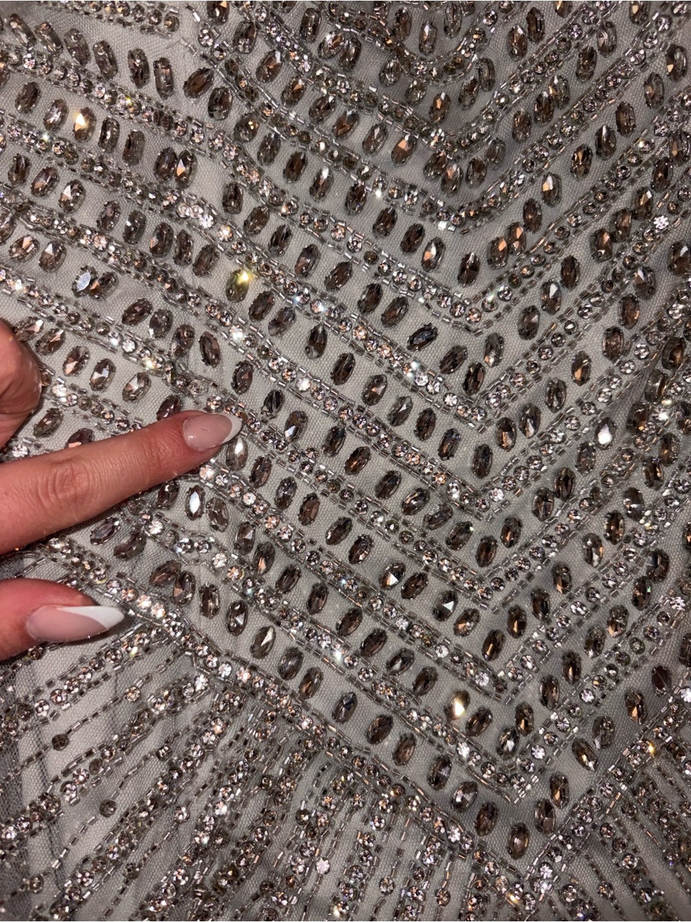 Chic and Holland. Sparkling Silver Beaded Spaghetti Strap Dress - Picture 7 of 13